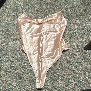 Champagne Cowl Neck Bodysuit!